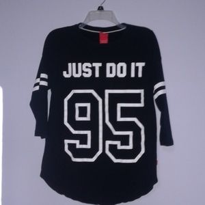 Nike 'Just Do It' 95 Cotton Shirt 3/4 Sleeve BLACK